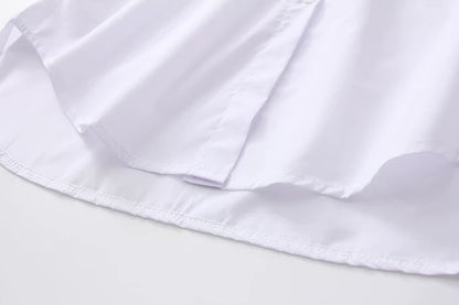 2024 New White Shirt Casual Button Up Turn Down Collar Female Blouse Long Sleeve Cotton Blouse Embroidery Blouse Lady 5083 50