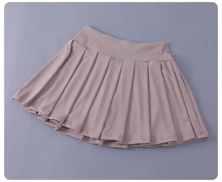 Women Tennis Pleated Skirt High Waisted Athletic Golf Skorts Workout   Sports Skirts With Shorts For Women
