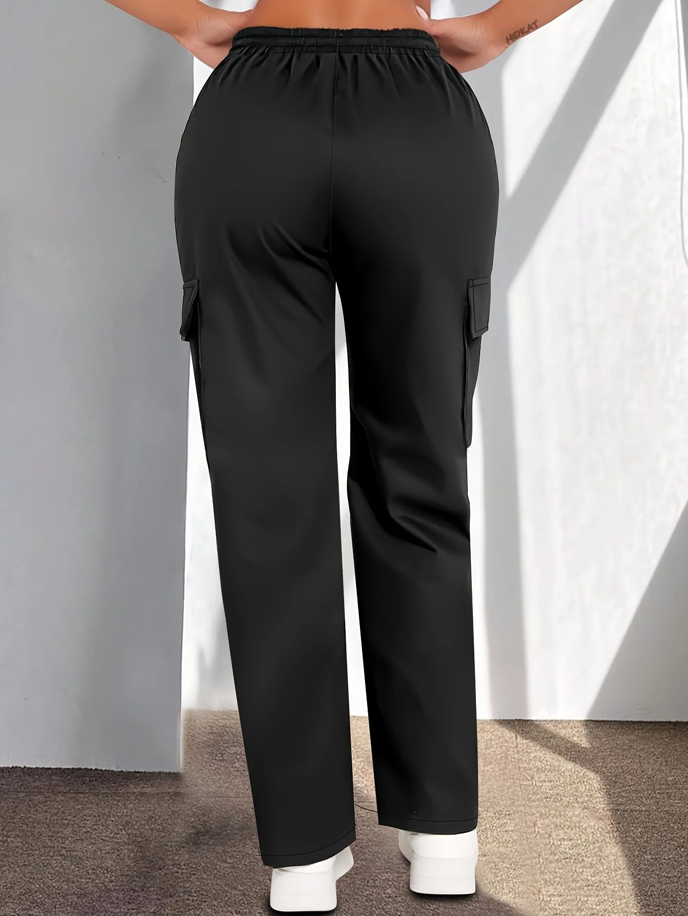 Women'S Casual Cargo Pants | Lightweight, Breathable, Fashionable Patch Pocket Design, Drawstring Waist, Suitable for Outdoor