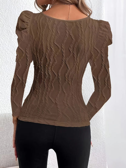 Elegant Casual Woman T-Shirt Fashion Loose T-Shirt Woman Temperament Long sleeve T-Shirt Holiday Weekend