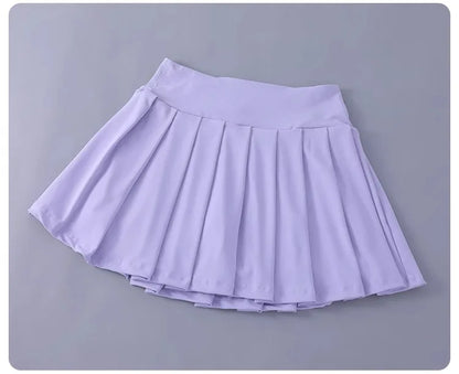 Women Tennis Pleated Skirt High Waisted Athletic Golf Skorts Workout   Sports Skirts With Shorts For Women