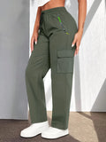 Women'S Casual Cargo Pants | Lightweight, Breathable, Fashionable Patch Pocket Design, Drawstring Waist, Suitable for Outdoor