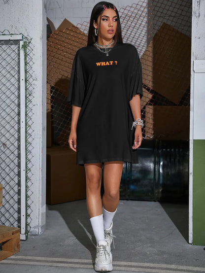 Letter Graphic Street Oversized Tee Clothing Women Soft  Cotton Quality Short Sleeve Summer Breathable T-Shirts Hip Hop Tshirt