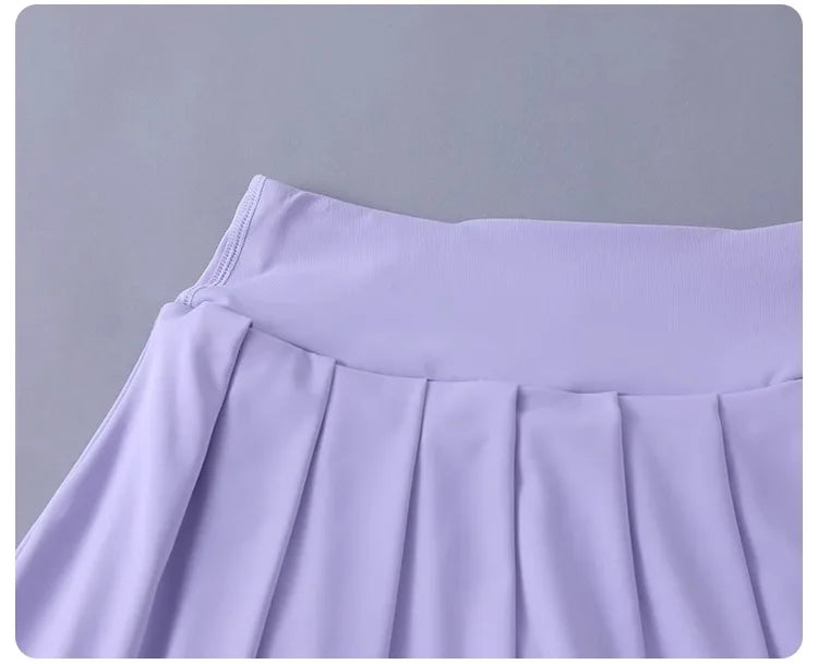 Women Tennis Pleated Skirt High Waisted Athletic Golf Skorts Workout   Sports Skirts With Shorts For Women