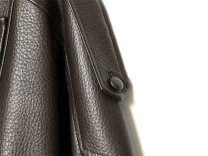 Women's Jacket Fall 2025 New Black Long Sleeve Pebble Faux Leather Jacket Motorcycle Style Personality Fashion
