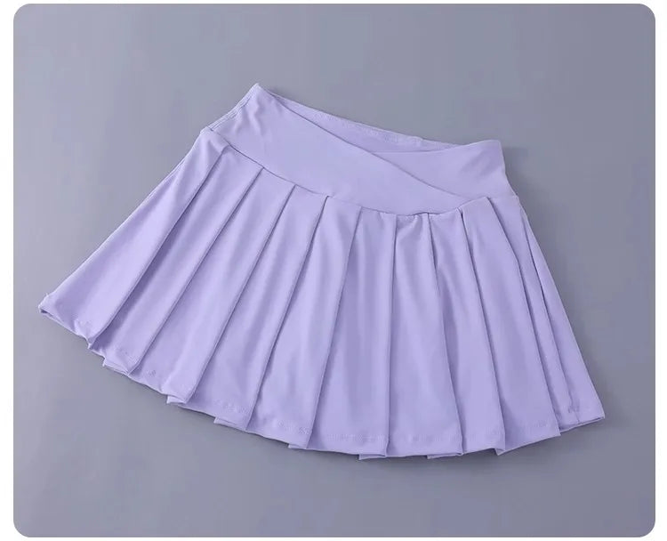 Women Tennis Pleated Skirt High Waisted Athletic Golf Skorts Workout   Sports Skirts With Shorts For Women