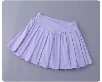 Women Tennis Pleated Skirt High Waisted Athletic Golf Skorts Workout   Sports Skirts With Shorts For Women