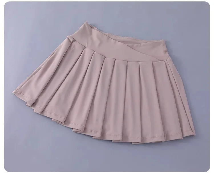 Women Tennis Pleated Skirt High Waisted Athletic Golf Skorts Workout   Sports Skirts With Shorts For Women