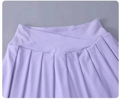 Women Tennis Pleated Skirt High Waisted Athletic Golf Skorts Workout   Sports Skirts With Shorts For Women