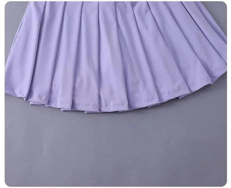 Women Tennis Pleated Skirt High Waisted Athletic Golf Skorts Workout   Sports Skirts With Shorts For Women
