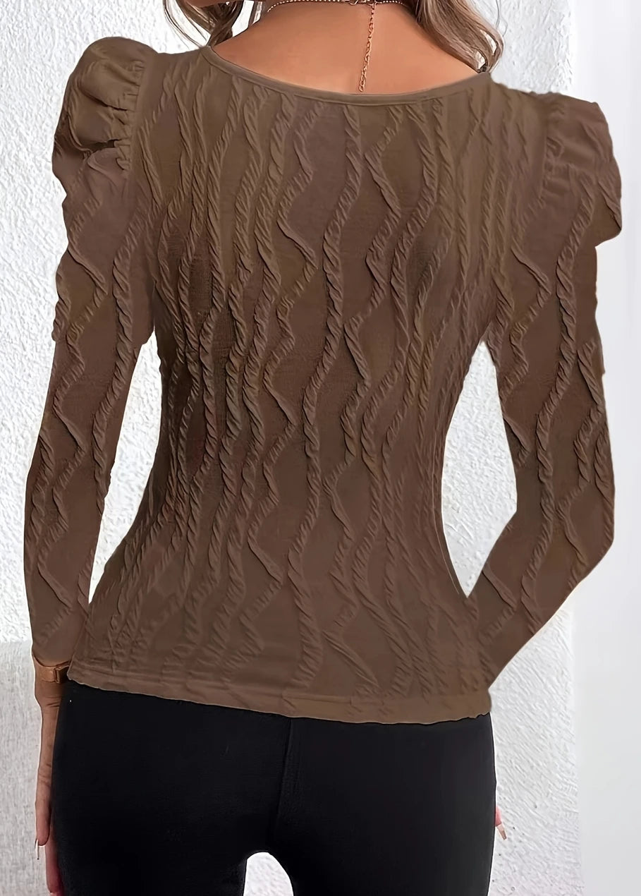 Elegant Casual Woman T-Shirt Fashion Loose T-Shirt Woman Temperament Long sleeve T-Shirt Holiday Weekend