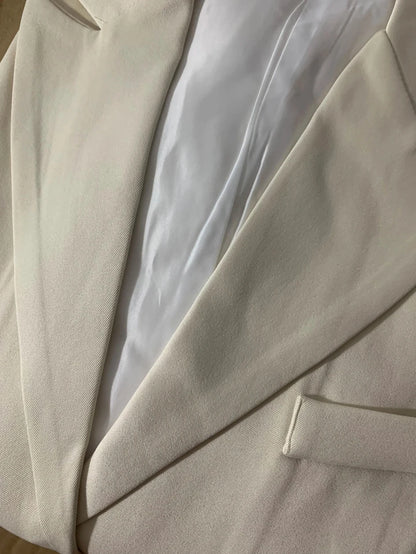 2025 Elegant Blazer Coat For Women Fashion Pockets Lapel Oversized Suit Jackets  New Autumn Office Lady Casual Loose Outerwear