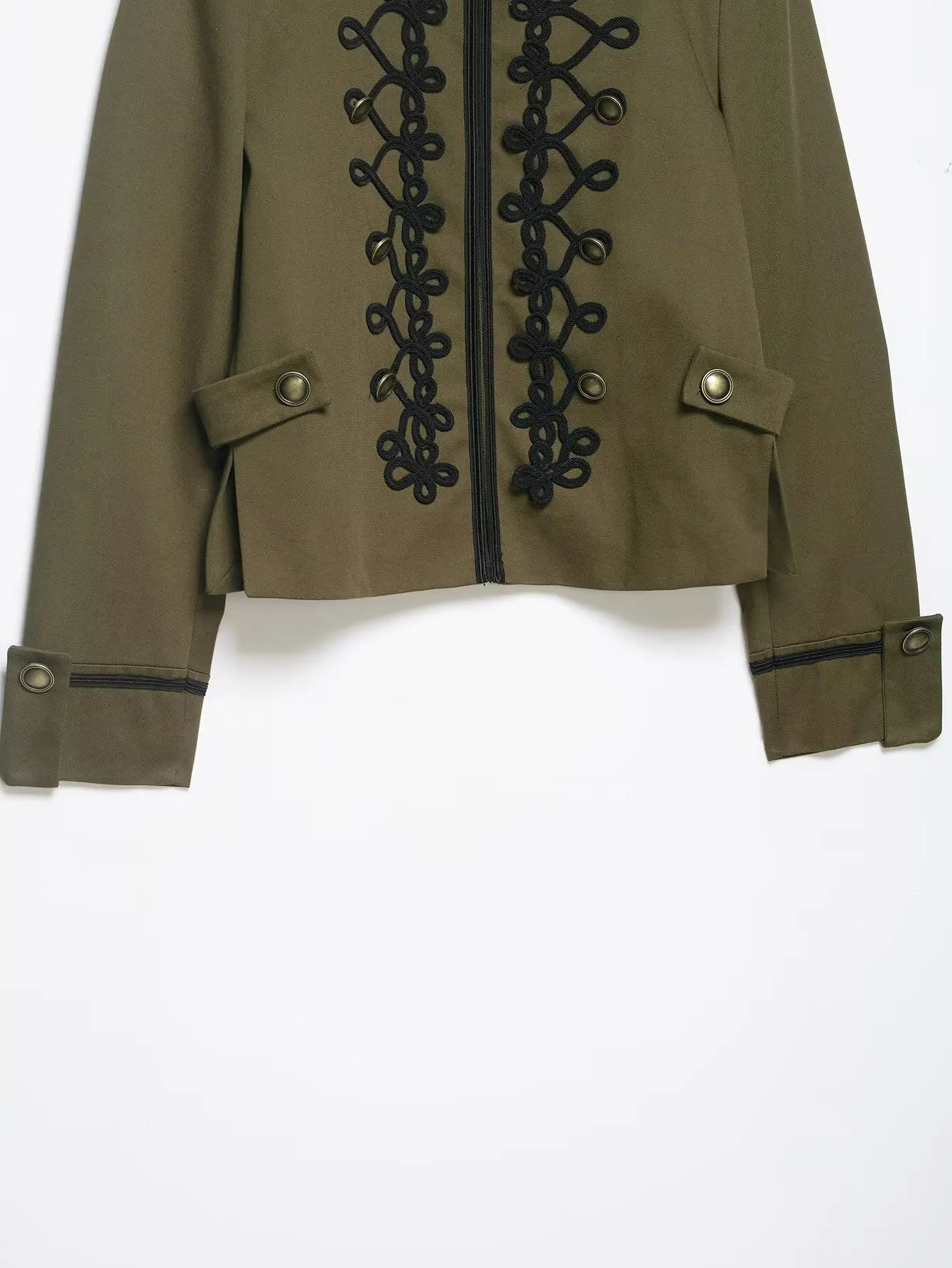 Women's Blazer with Shoulder Pads Spring High Neck Long Sleeve Button Zipper Women Oversize Coat Female Chic Tops