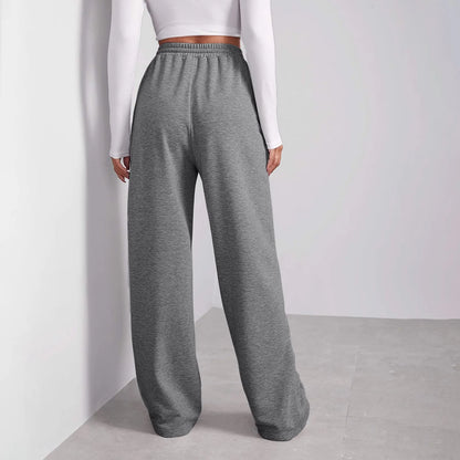 Wide Leg Pants For Women’s Fleece Lined Sweatpants Straight Pants Bottom All-Math Plain Fitness Joggers Pants Travel Basic