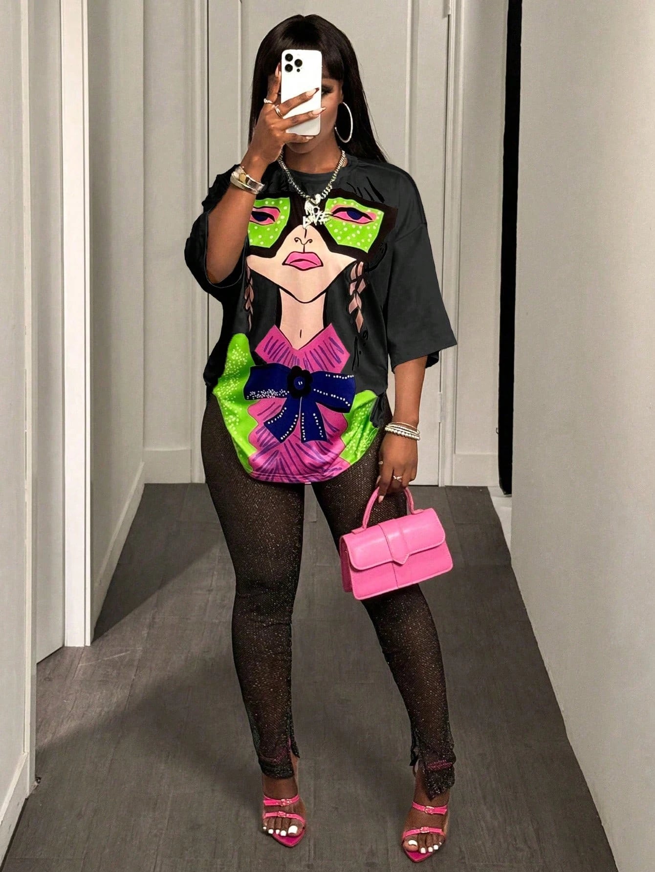 BamGleam Oversized T-shirt Loose Casual Hip-Hop Style Graphic Printed Women T-Shirt Summer Fashion Y2k Ladies Clothes Female Tee