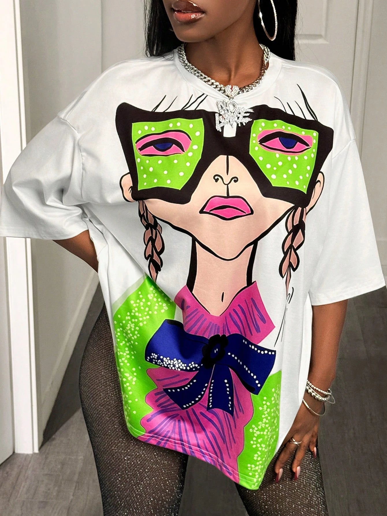 BamGleam Oversized T-shirt Loose Casual Hip-Hop Style Graphic Printed Women T-Shirt Summer Fashion Y2k Ladies Clothes Female Tee