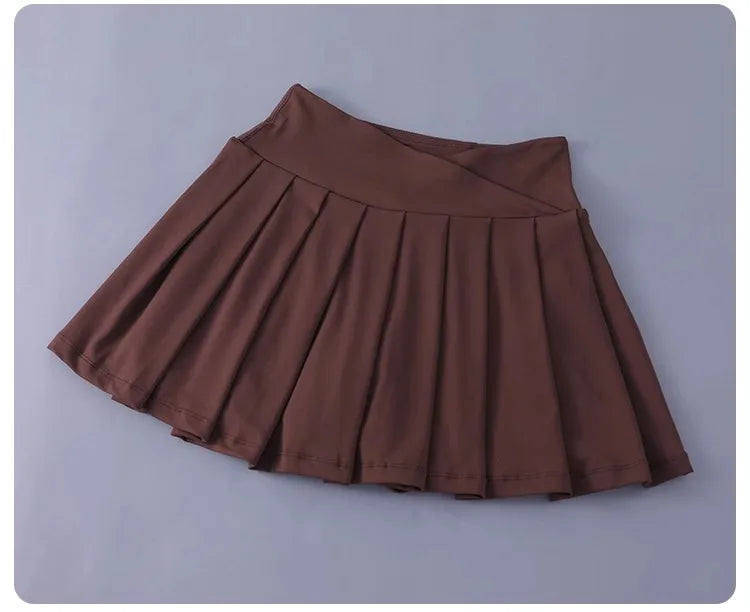 Women Tennis Pleated Skirt High Waisted Athletic Golf Skorts Workout   Sports Skirts With Shorts For Women
