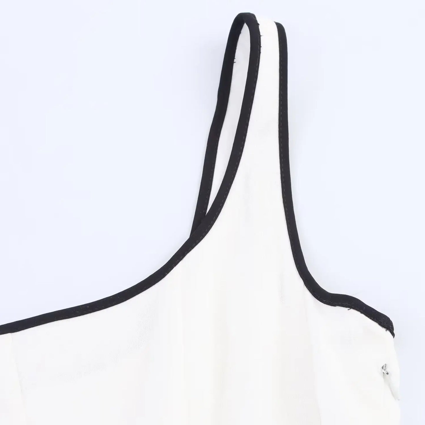 Women Midi Dress Female Casual Suspender Dress Color Contrasting Edge 2025 Summer Ladies Slim Square Collar Elegant Long Dresses