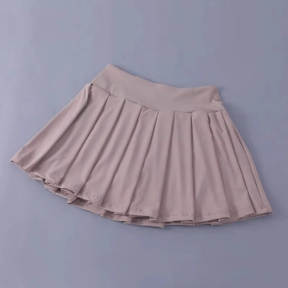 Women Tennis Pleated Skirt High Waisted Athletic Golf Skorts Workout   Sports Skirts With Shorts For Women