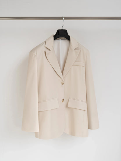 2025 Elegant Blazer Coat For Women Fashion Pockets Lapel Oversized Suit Jackets  New Autumn Office Lady Casual Loose Outerwear