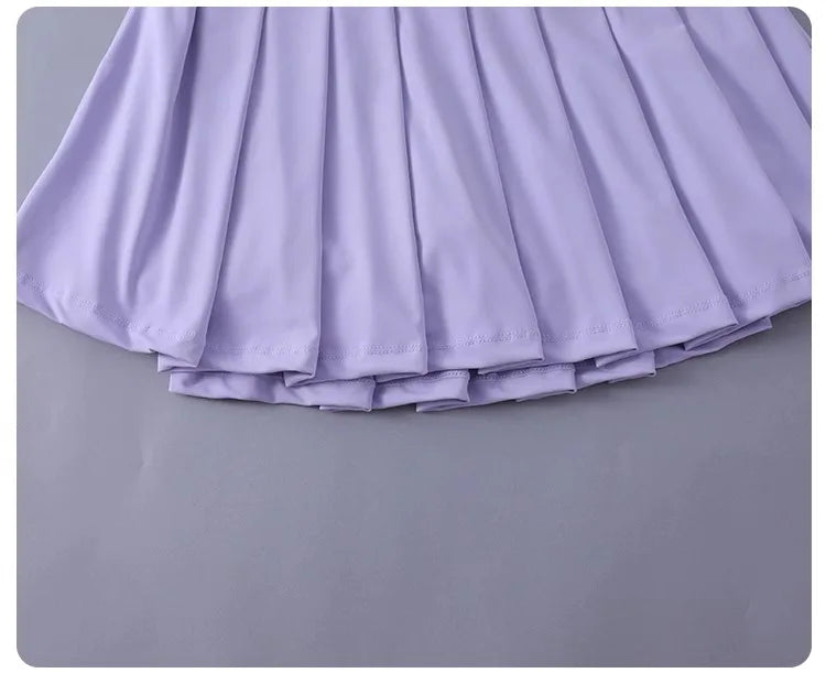 Women Tennis Pleated Skirt High Waisted Athletic Golf Skorts Workout   Sports Skirts With Shorts For Women