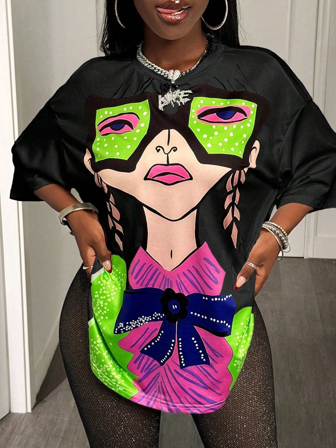 BamGleam Oversized T-shirt Loose Casual Hip-Hop Style Graphic Printed Women T-Shirt Summer Fashion Y2k Ladies Clothes Female Tee