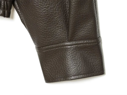 Women's Jacket Fall 2025 New Black Long Sleeve Pebble Faux Leather Jacket Motorcycle Style Personality Fashion