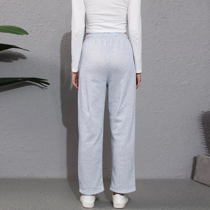 Wide Leg Pants For Women’s Fleece Lined Sweatpants Straight Pants Bottom All-Math Plain Fitness Joggers Pants Travel Basic