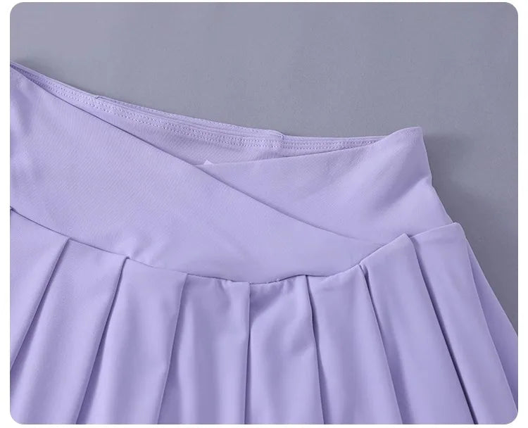 Women Tennis Pleated Skirt High Waisted Athletic Golf Skorts Workout   Sports Skirts With Shorts For Women
