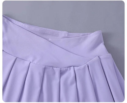 Women Tennis Pleated Skirt High Waisted Athletic Golf Skorts Workout   Sports Skirts With Shorts For Women