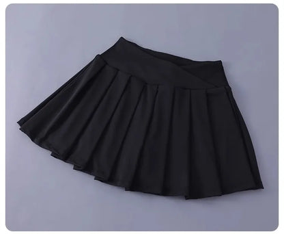 Women Tennis Pleated Skirt High Waisted Athletic Golf Skorts Workout   Sports Skirts With Shorts For Women