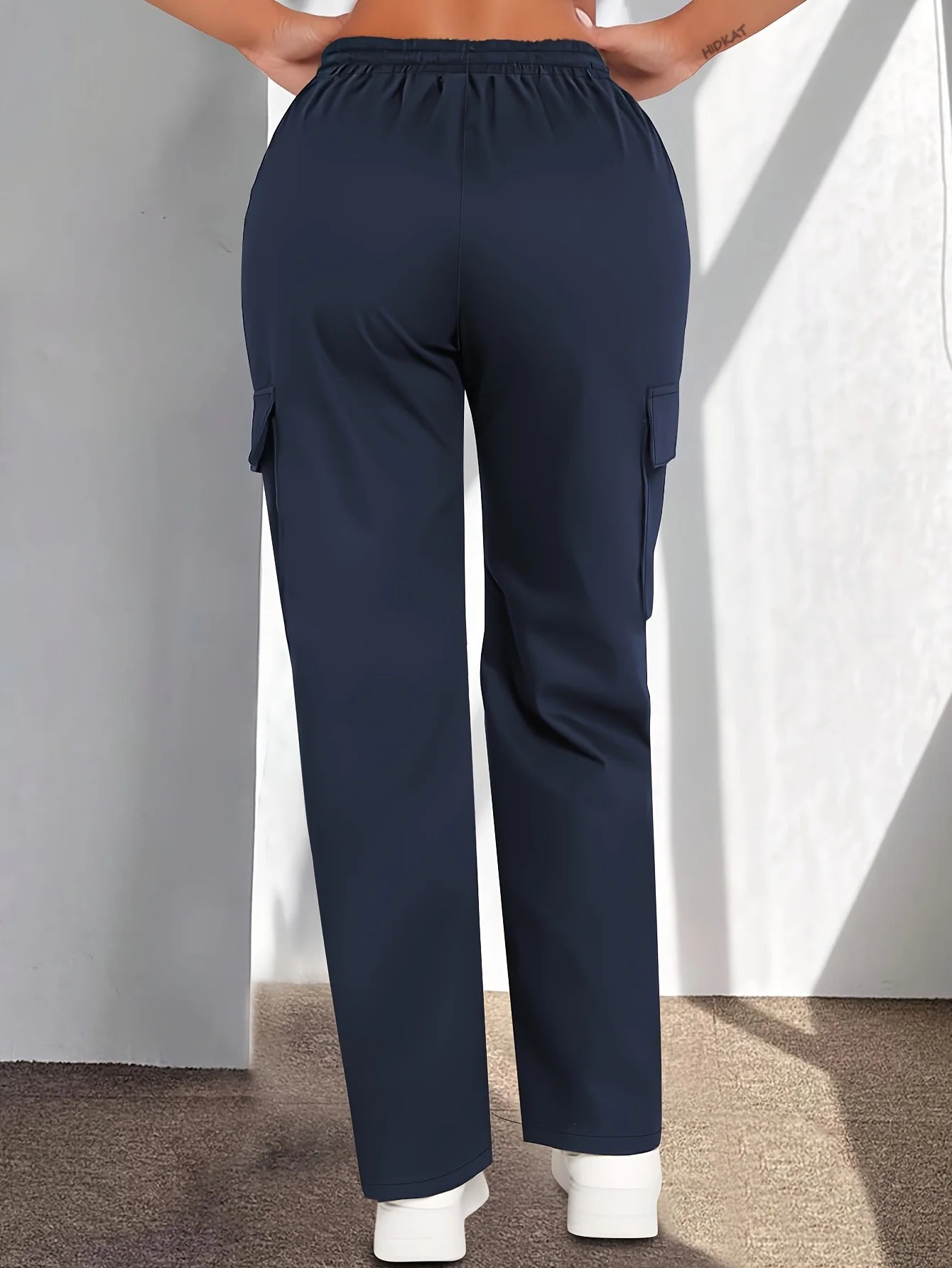 Women'S Casual Cargo Pants | Lightweight, Breathable, Fashionable Patch Pocket Design, Drawstring Waist, Suitable for Outdoor