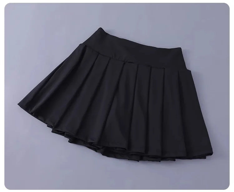Women Tennis Pleated Skirt High Waisted Athletic Golf Skorts Workout   Sports Skirts With Shorts For Women