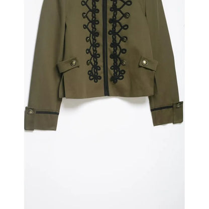 Women's Blazer with Shoulder Pads Spring High Neck Long Sleeve Button Zipper Women Oversize Coat Female Chic Tops