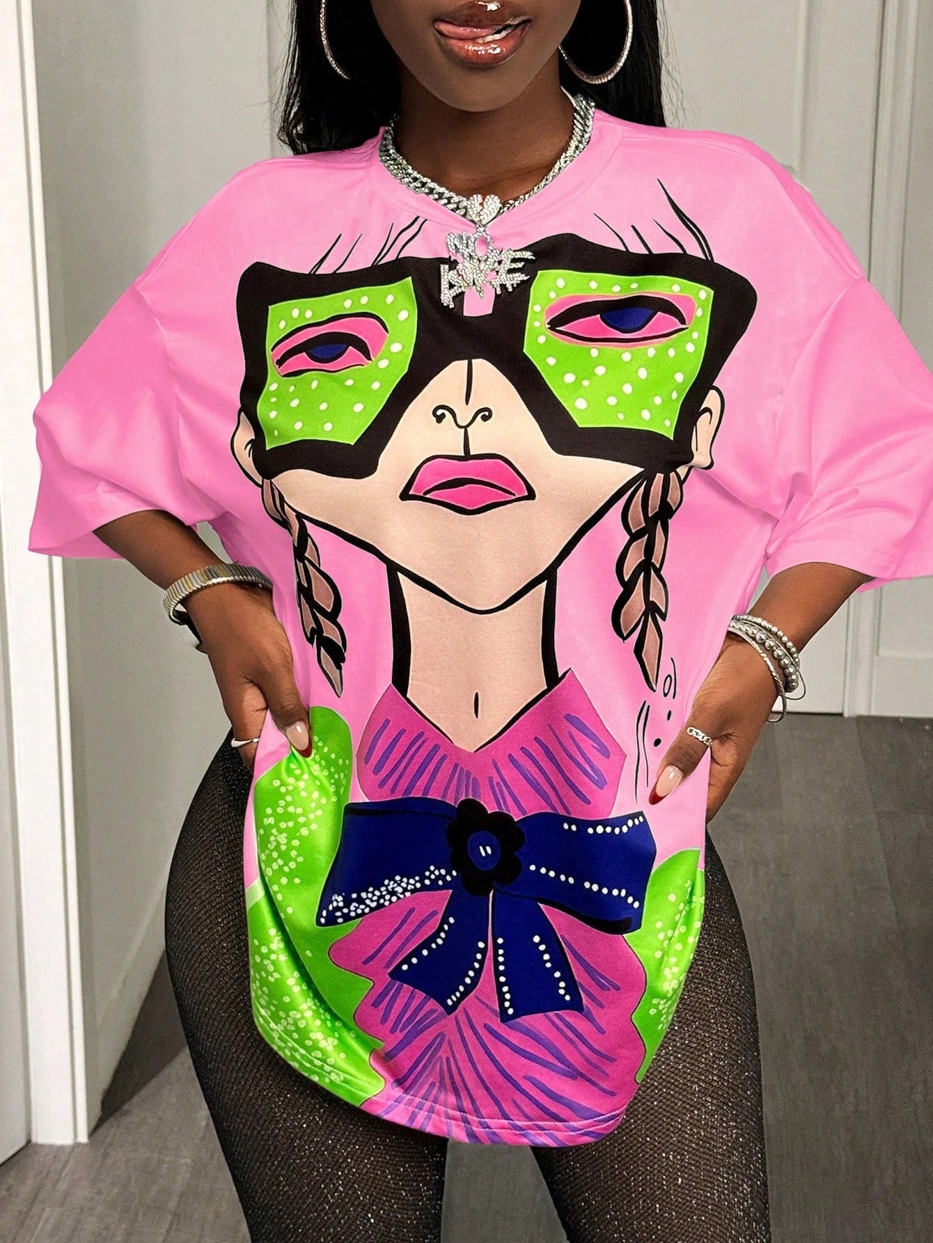 BamGleam Oversized T-shirt Loose Casual Hip-Hop Style Graphic Printed Women T-Shirt Summer Fashion Y2k Ladies Clothes Female Tee