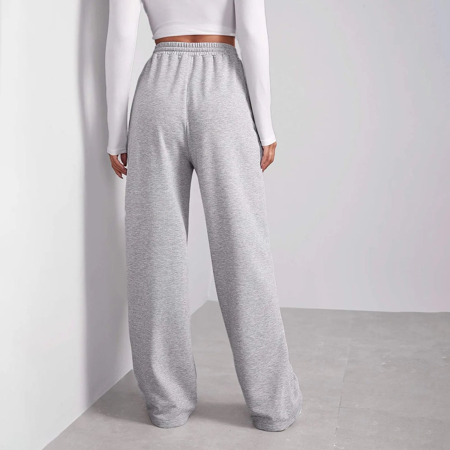 Wide Leg Pants For Women’s Fleece Lined Sweatpants Straight Pants Bottom All-Math Plain Fitness Joggers Pants Travel Basic