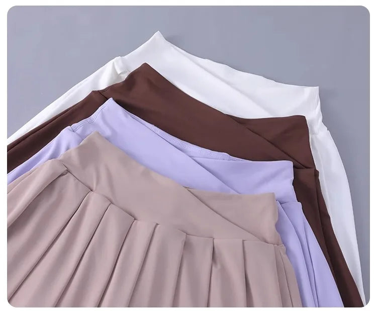 Women Tennis Pleated Skirt High Waisted Athletic Golf Skorts Workout   Sports Skirts With Shorts For Women