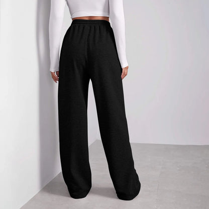 Wide Leg Pants For Women’s Fleece Lined Sweatpants Straight Pants Bottom All-Math Plain Fitness Joggers Pants Travel Basic