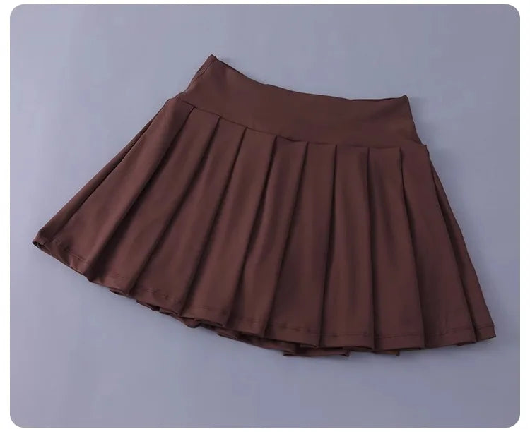 Women Tennis Pleated Skirt High Waisted Athletic Golf Skorts Workout   Sports Skirts With Shorts For Women