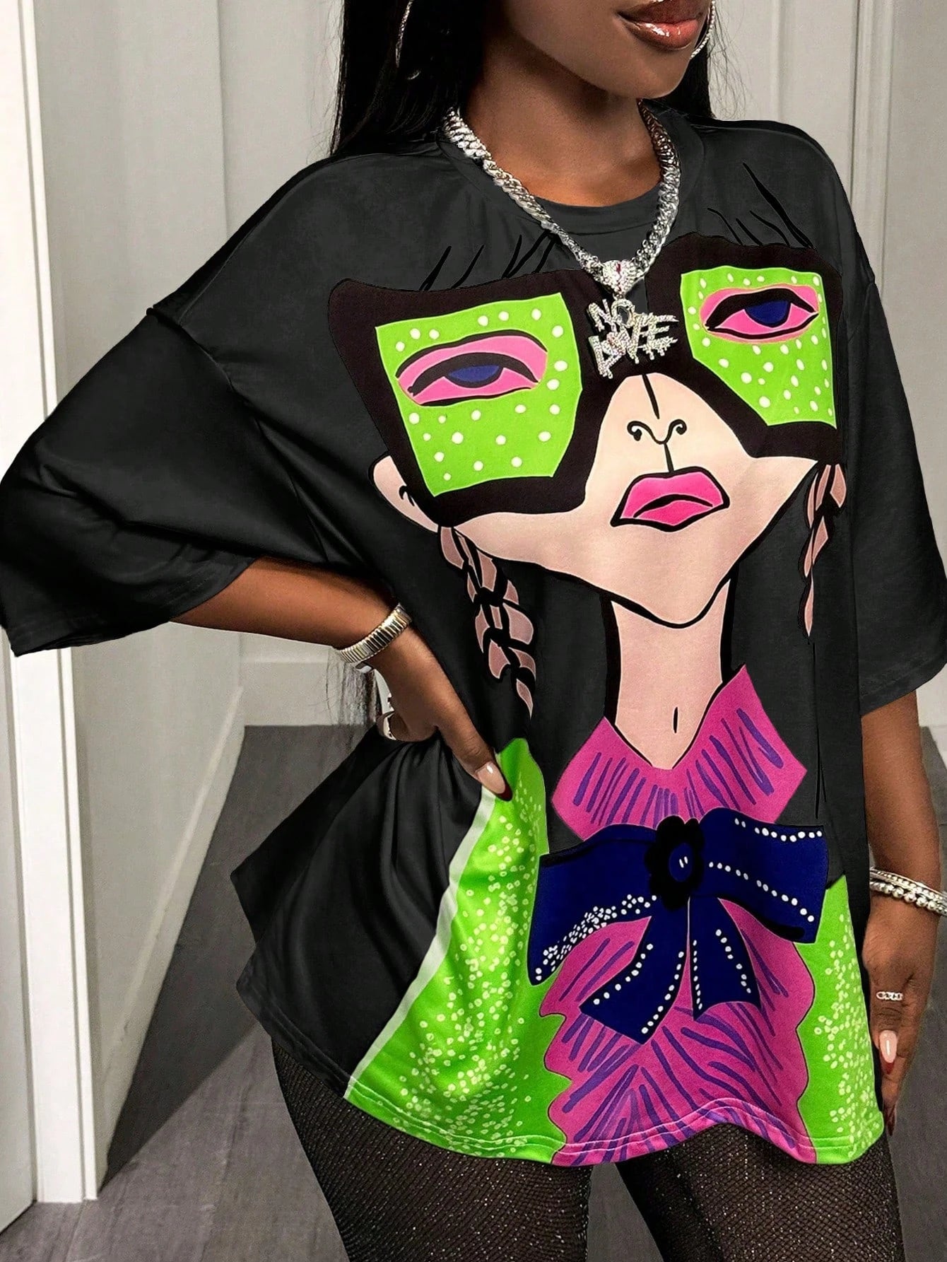 BamGleam Oversized T-shirt Loose Casual Hip-Hop Style Graphic Printed Women T-Shirt Summer Fashion Y2k Ladies Clothes Female Tee